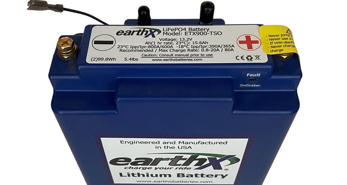 EarthX Announces STC for 12V Lithium Batteries