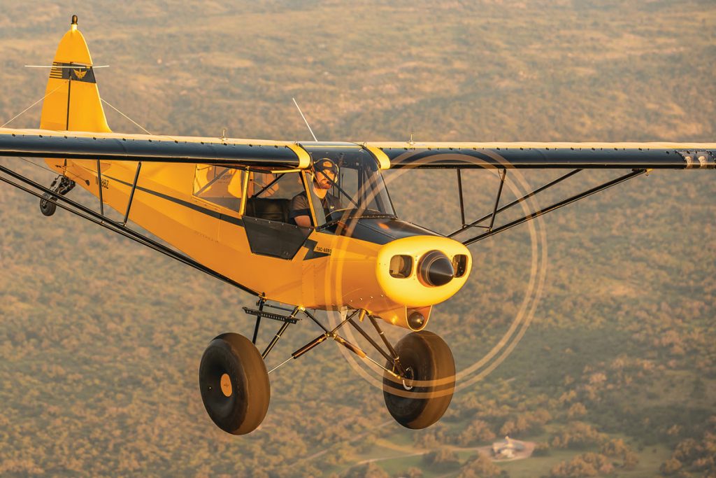 Piper Super Cub in flight